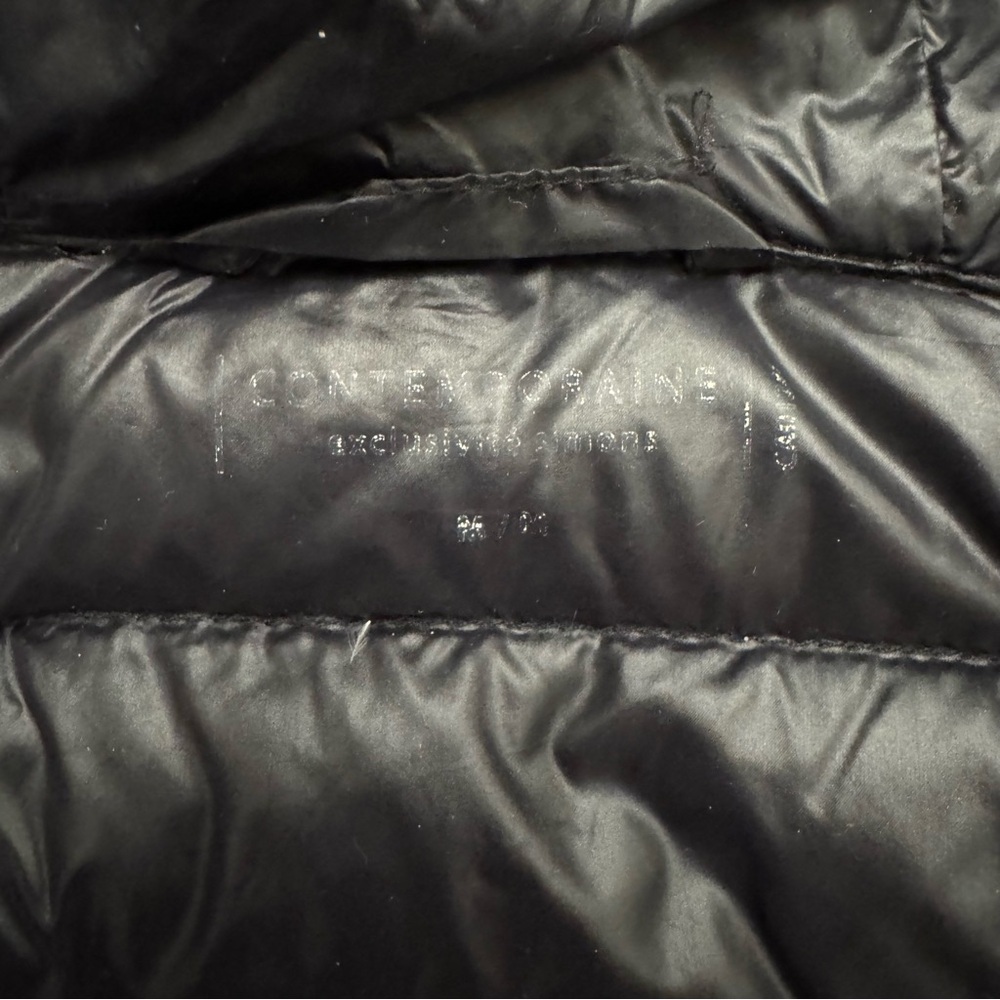 CONTEMPORAINS Lightweight Packable Winter Puffer Black Hooded Down Jacket Coat. - Picture 8 of 16